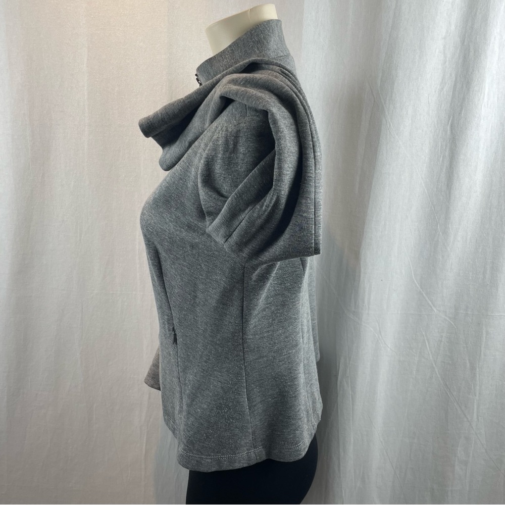 Elie Tahari Grey Zipper Sporty Mandarin Collar Jacket M - Picture 7 of 10